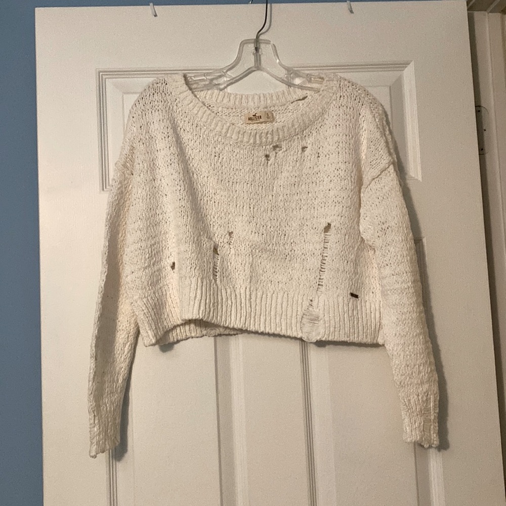 Hollister Cropped Sweater - Off Shoulder
